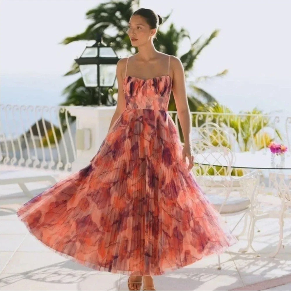 Hutch Amara Pleated Bustier Sweetheart Midi Dress - Picture 3 of 13